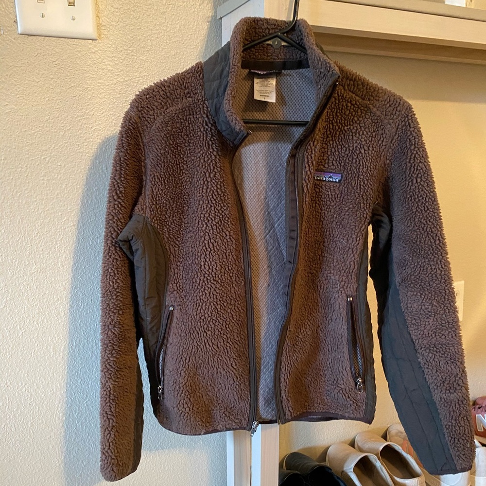 Brown fuzzy Patagonia full zip up